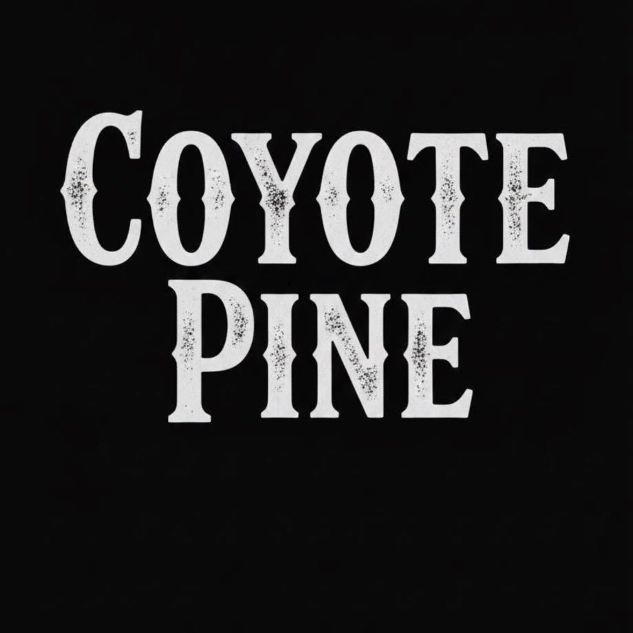 “Used To Be” single cover: the Coyote Pine logo in distressed white Western lettering on black